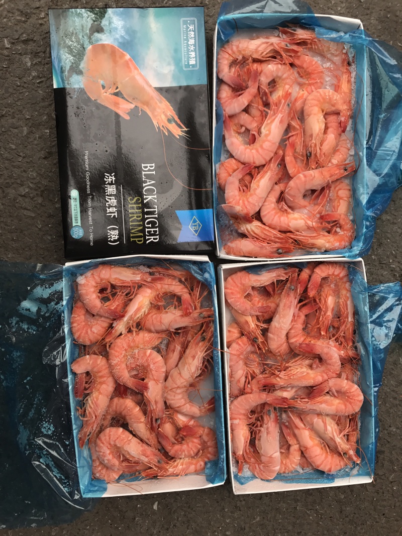 熟冻黑虎虾天然虾每件10盒