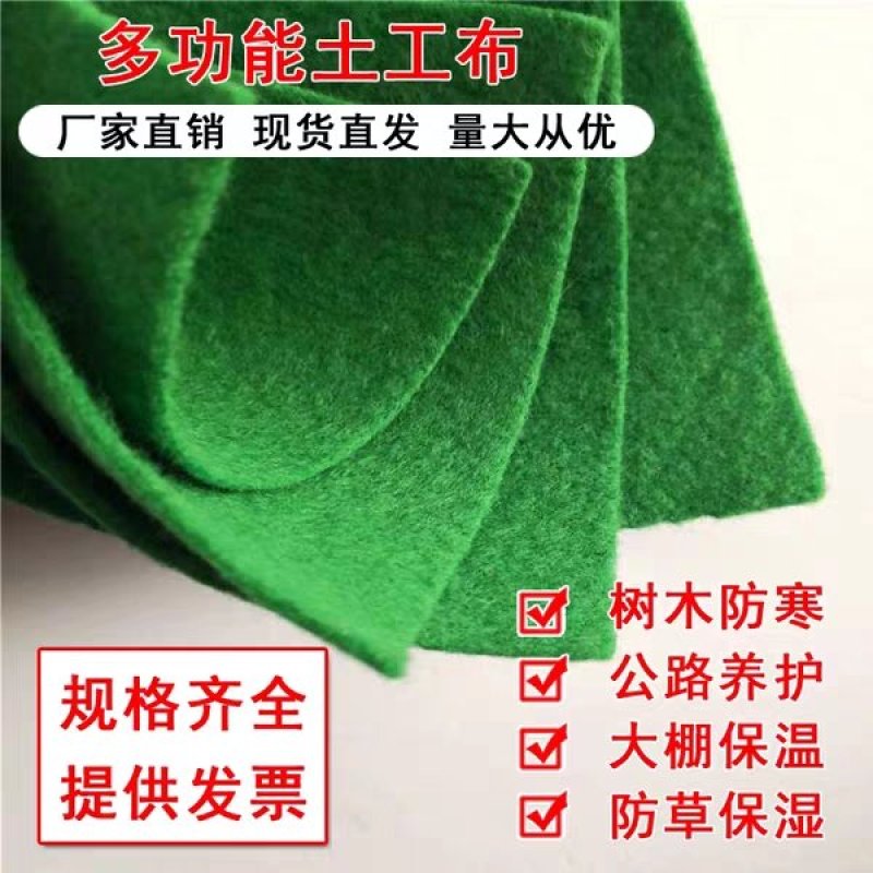 绿色土工布建筑工地环保绿化专用布标准国标工程布防尘布毛毡