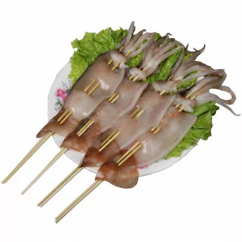 50g*100串鱿鱼板串冷冻鱿鱼片铁板鱿鱼烧烤小串包邮