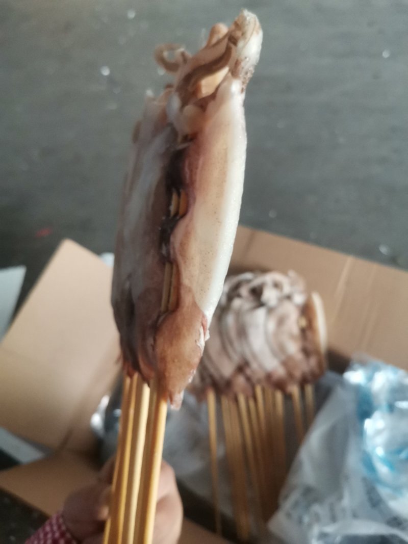 鱿鱼板串100g*100串一箱铁板鱿鱼烧烤轰炸大个阿根廷