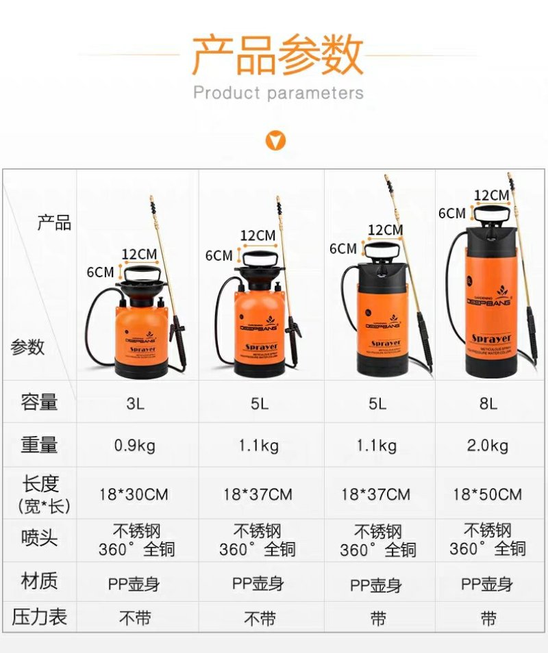 消毒喷雾器农用高压喷气压式喷壶喷洒器喷药神器打药机