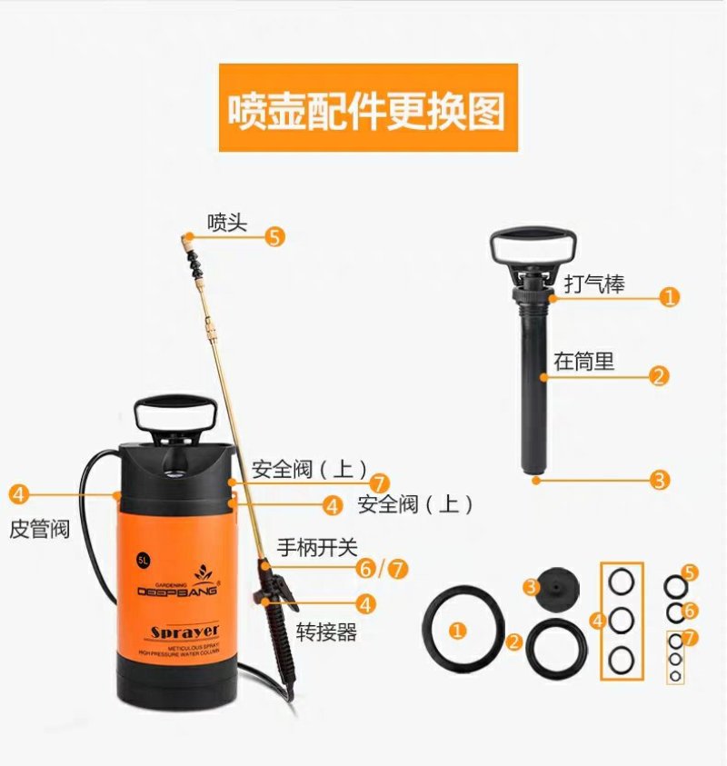 消毒喷雾器农用高压喷气压式喷壶喷洒器喷药神器打药机草莓