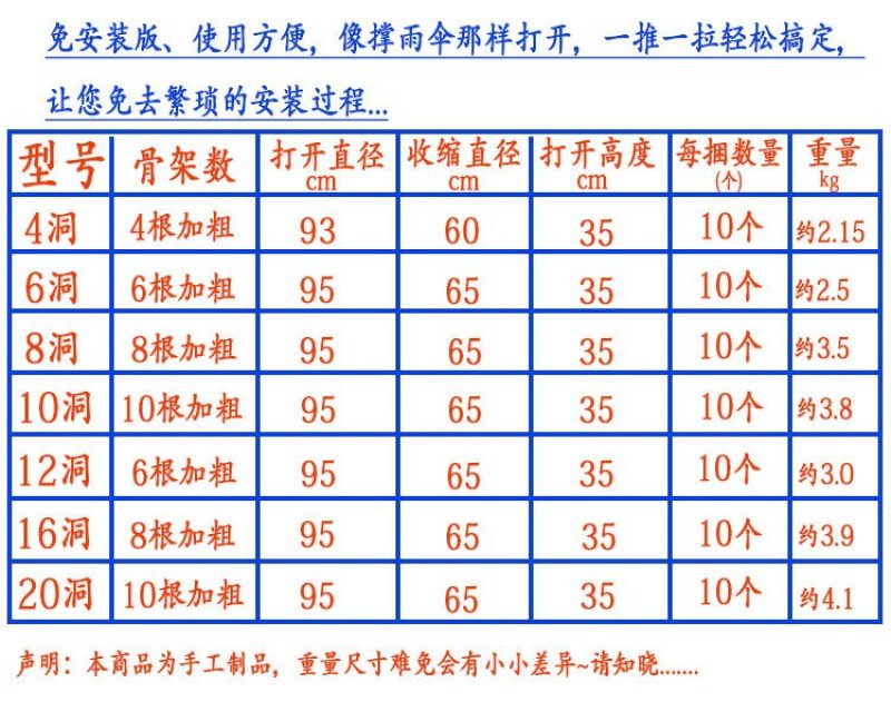 渔网虾笼伞笼伞网4洞6洞8洞自动折叠捕鱼笼