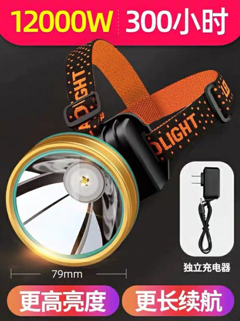 头灯强光充电超亮头戴式手电筒疝气远射家用led养殖照明灯