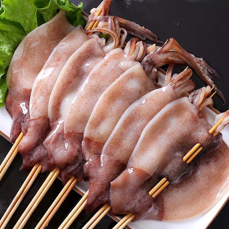 鱿鱼板串整条150g*50串阿根廷轰炸大鱿鱼包邮新鲜冷冻