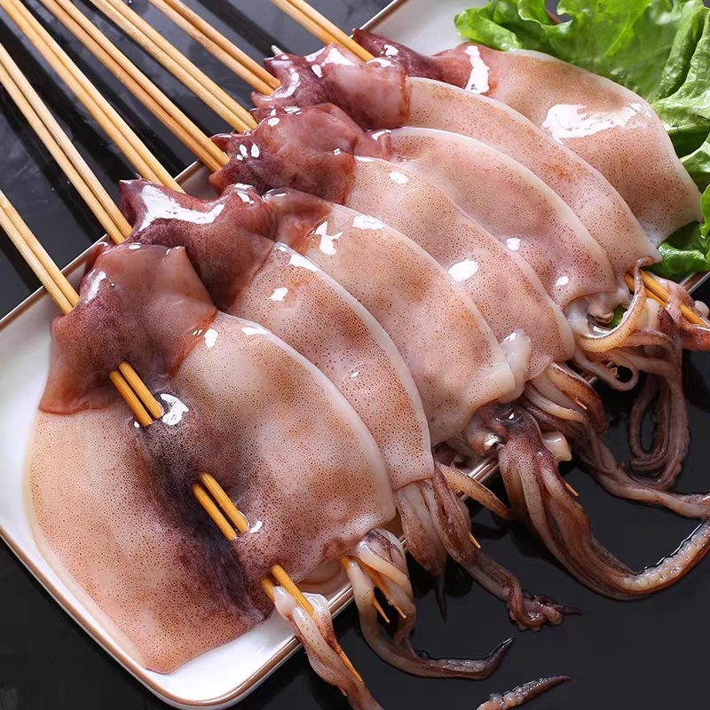 鱿鱼板串整条150g*50串阿根廷轰炸大鱿鱼包邮新鲜冷冻