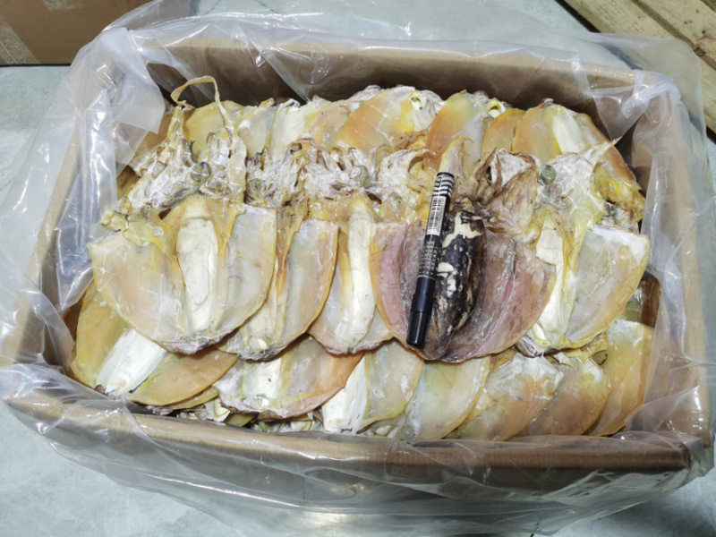 浙江墨鱼产地直销鲜度好的原料晒制而成。7-8头一斤