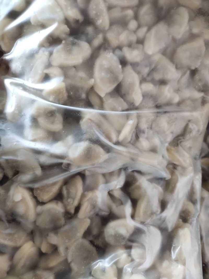 花蛤肉干冰原浆和轻保水杂色蛤肉，可分装真空袋