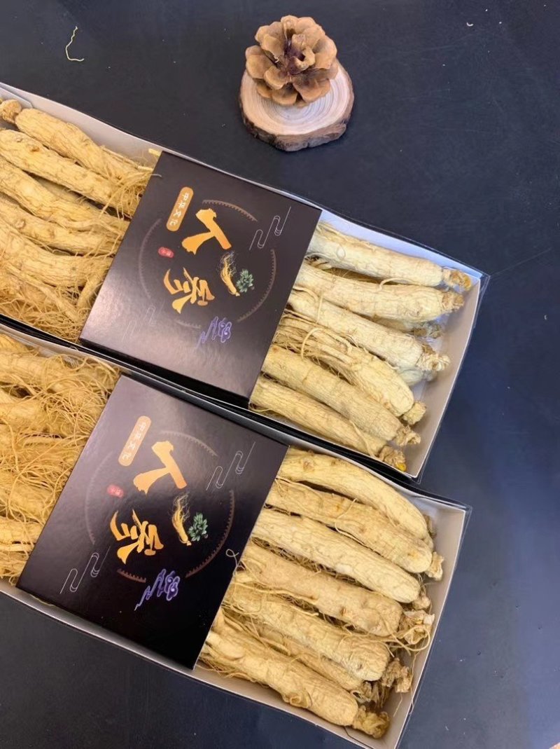 长白山精品白参（生晒白干参）足干白条参干人参全须