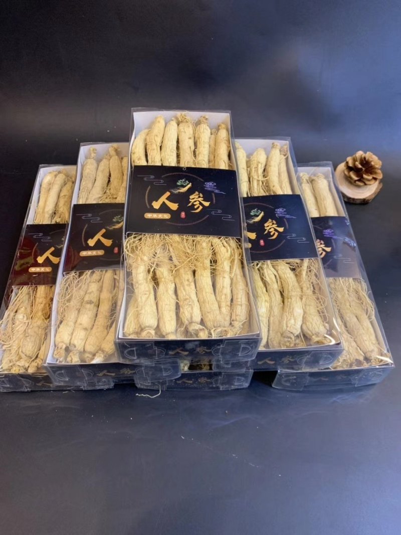 长白山精品白参（生晒白干参）足干白条参干人参全须