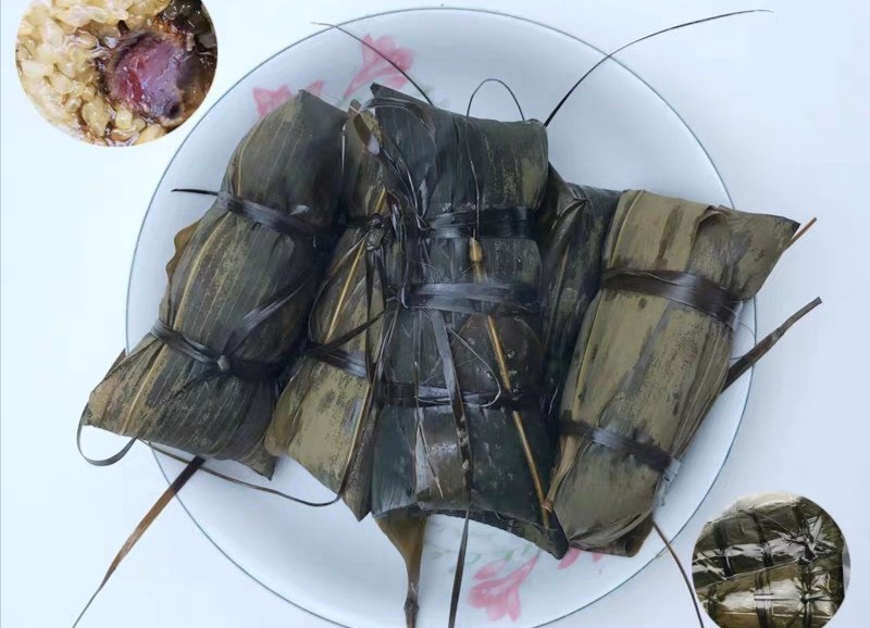 黄山农家枕头棕纯手工传统农家火腿肉粽