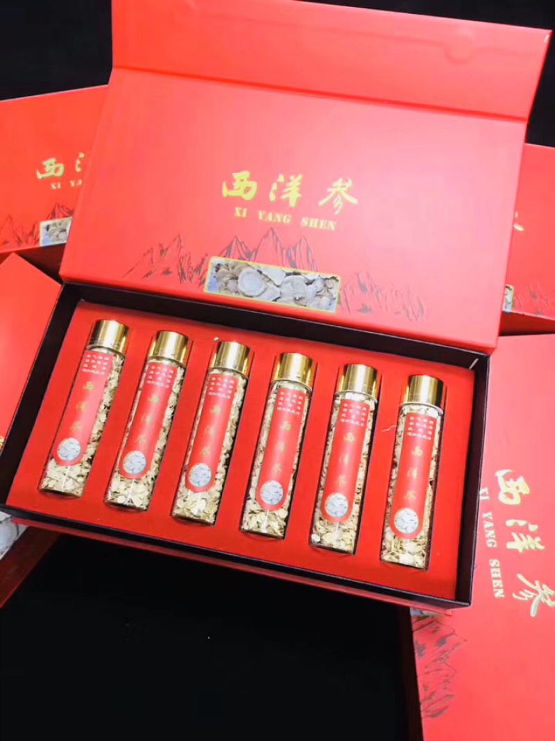 西洋参片礼盒，采用上等西洋参切片，送人高端上档次