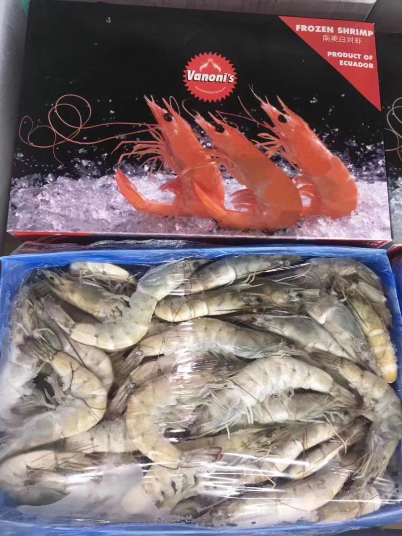 南美厄瓜多尔虾个头均匀，皮薄肉厚，多个规格