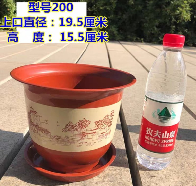 【花盆发货包邮【加厚耐用型】塑料仿陶瓷树脂花盆山水字画