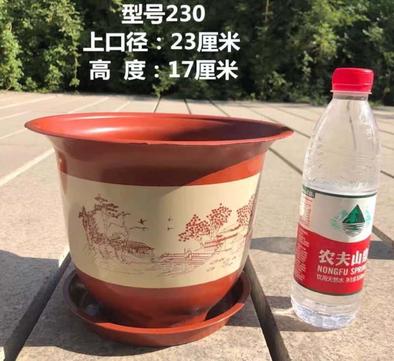 新料仿陶瓷花盆山水字画花盆抗腐化耐用10年以上