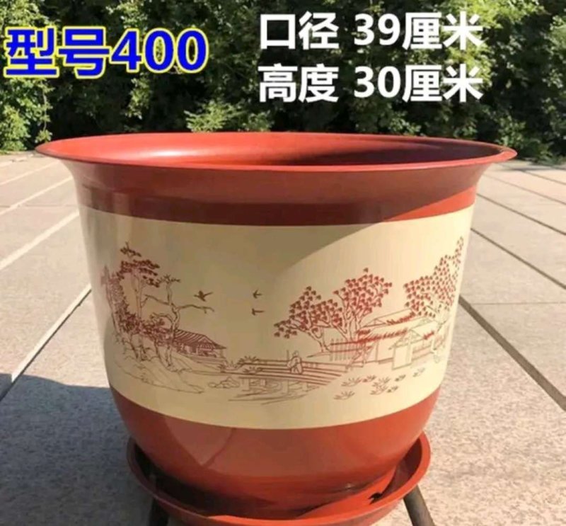 新料仿陶瓷花盆山水字画花盆抗腐化耐用10年以上
