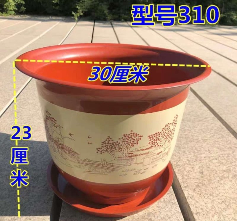 新料仿陶瓷花盆山水字画花盆抗腐化耐用10年以上