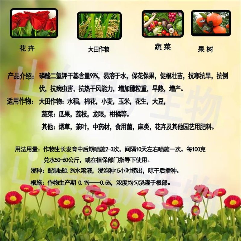 磷酸二氢钾微量元素叶面肥促生新根抗病抗逆增产