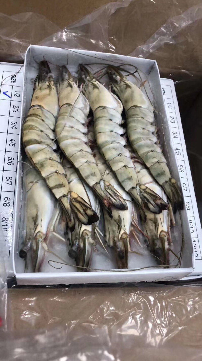 越南全规格生冻草虾650克*6盒