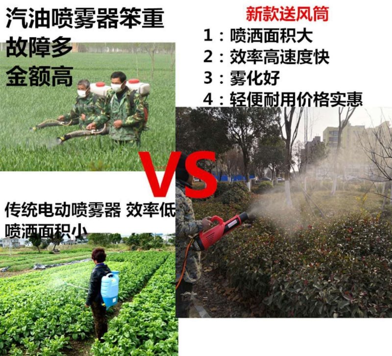 送风筒农用电动喷雾器送风筒打药大功率第三代送风迷雾机