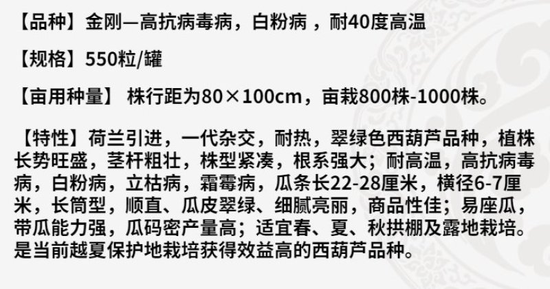 金刚F1西葫芦种子角瓜种子耐热油亮翠绿