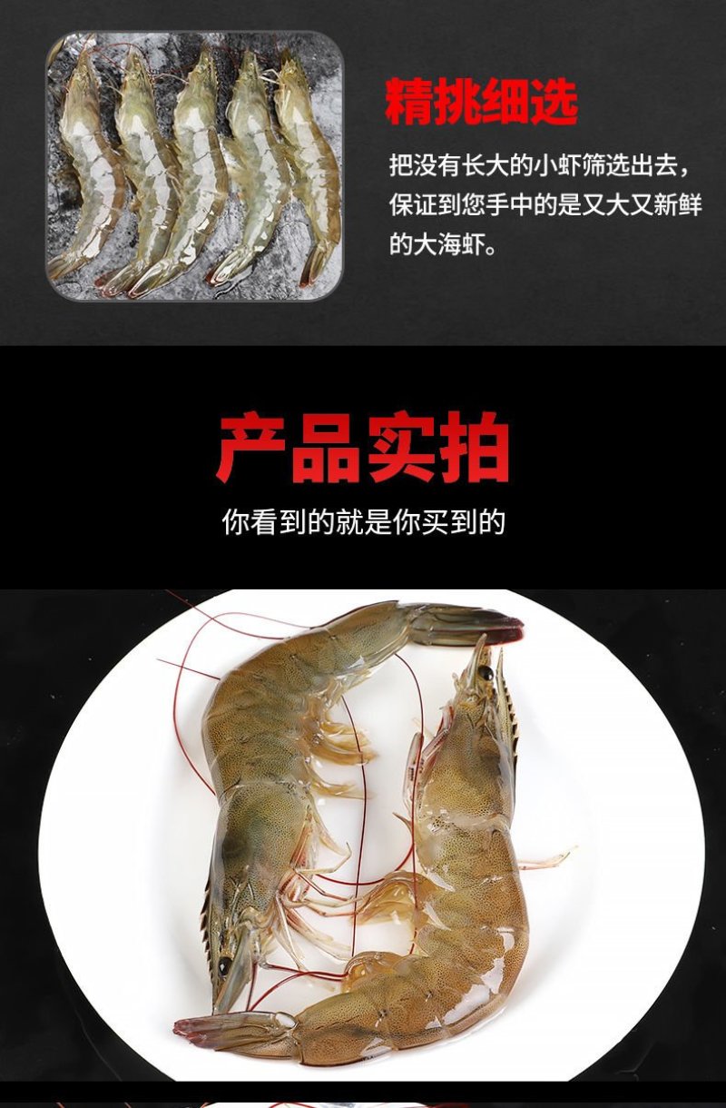 4斤水产海鲜大虾一箱鲜活新鲜海虾活体对虾基围虾白虾非青岛