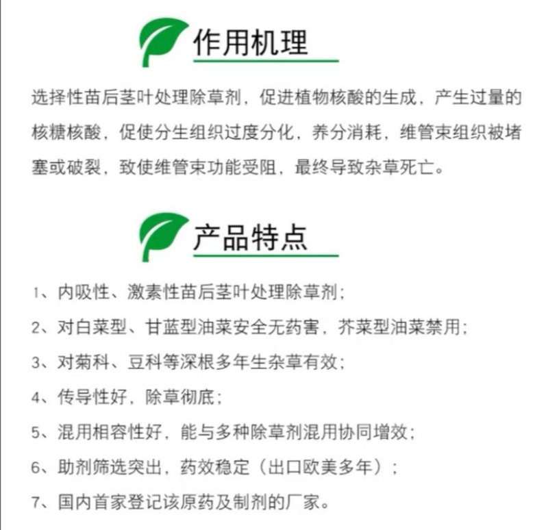 瑞邦75%二氯吡啶酸油菜田除草剂专除刺儿菜苣荬菜鬼针草