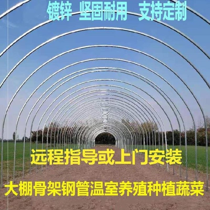 温室大棚骨架加工定做黑白膜养殖大棚无滴膜种植蔬菜风机水帘