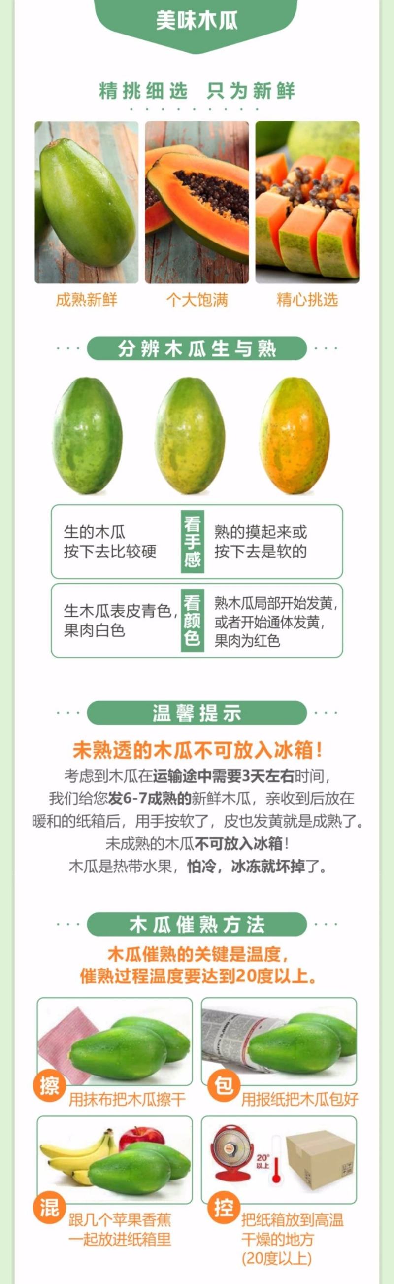 红心木瓜现摘现发产地直发电商供货一件代发包邮