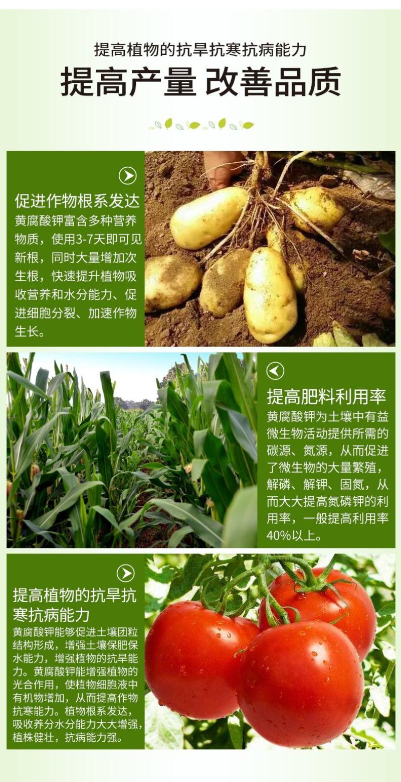 矿源黄腐酸钾全水溶，修复土壤，生根提苗，抗旱抗逆