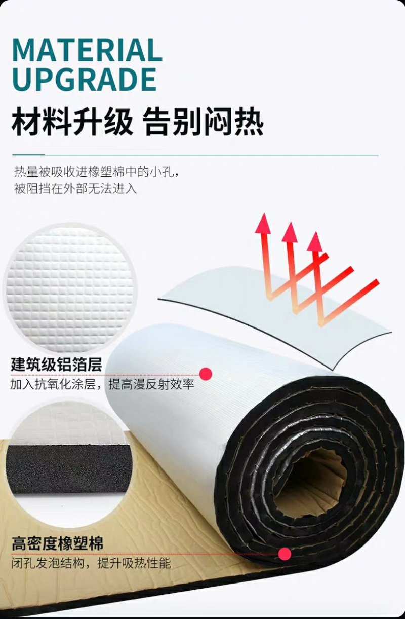 楼顶屋顶反光隔热膜铁皮反射膜保温铝箔自粘阳台防晒隔