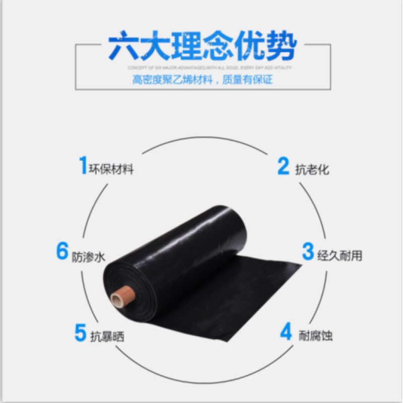 鱼塘防渗膜黑色塑料薄膜鱼池膜池塘藕池护坡防水布专用土工膜