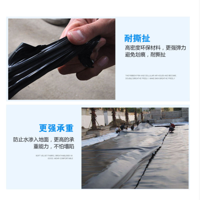 鱼塘防渗膜黑色塑料薄膜鱼池膜池塘藕池护坡防水布专用土工膜