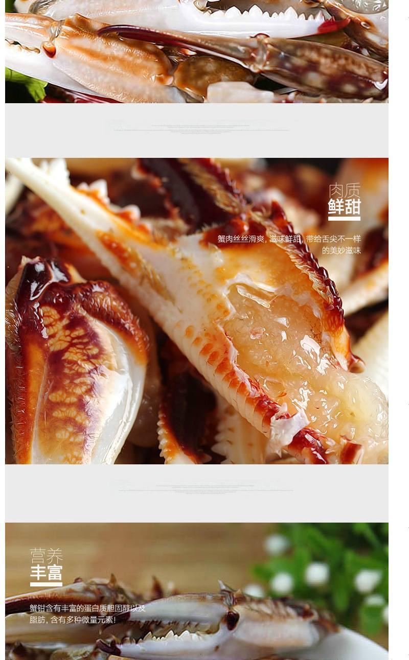 蟹腿梭子蟹蟹脚新鲜蟹钳鲜活海蟹鲜活梭子蟹海鲜批发