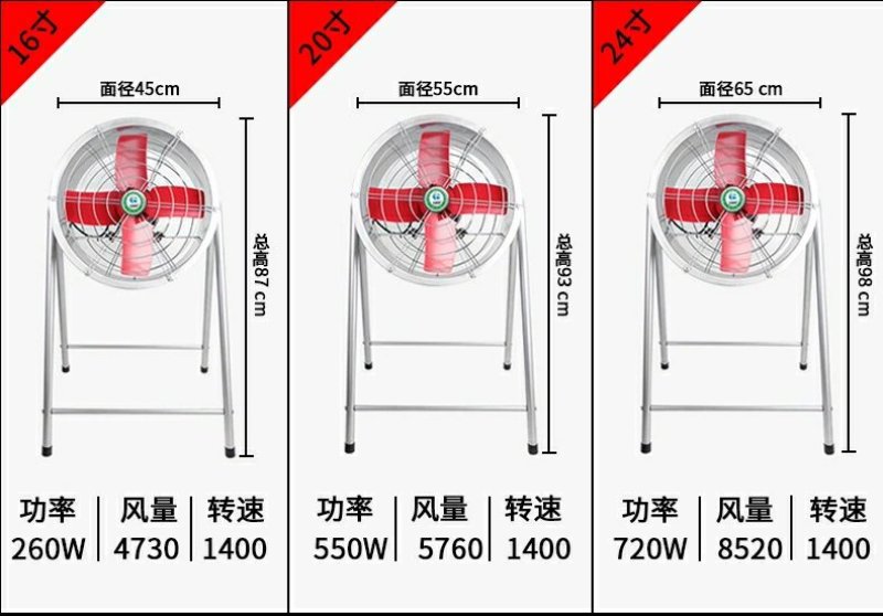 扇工业级岗位式移动抽风机工厂车间养殖管道排风机强力换