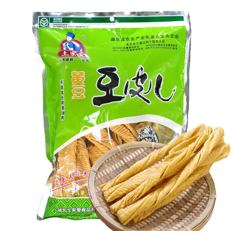 湖北恩施特产土家爱豆皮儿干货火锅配菜天然素食豆腐皮腐竹豆