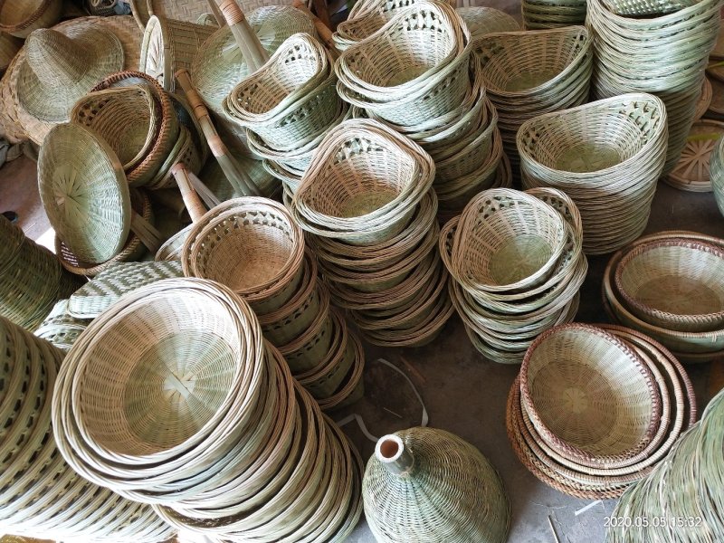 竹编竹制品纯手工竹编水果篮馒头篮