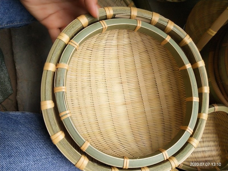 手工竹编家用果蔬收纳筐置物筐厨房半圆淘米篮洗菜篮圆形米捞
