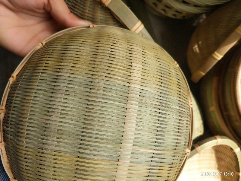 手工竹编家用果蔬收纳筐置物筐厨房半圆淘米篮洗菜篮圆形米捞
