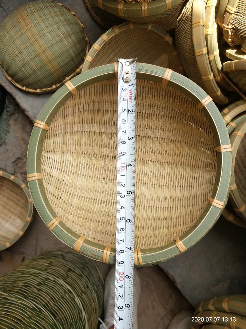 手工竹编家用果蔬收纳筐置物筐厨房半圆淘米篮洗菜篮圆形米捞