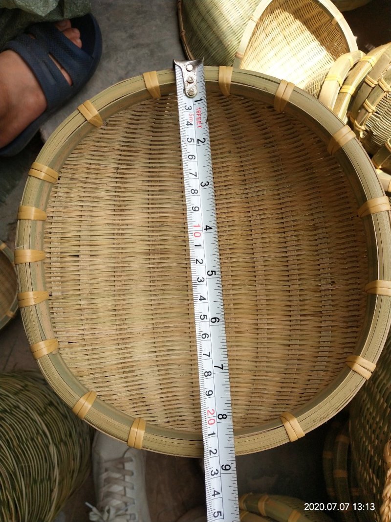 手工竹编家用果蔬收纳筐置物筐厨房半圆淘米篮洗菜篮圆形米捞
