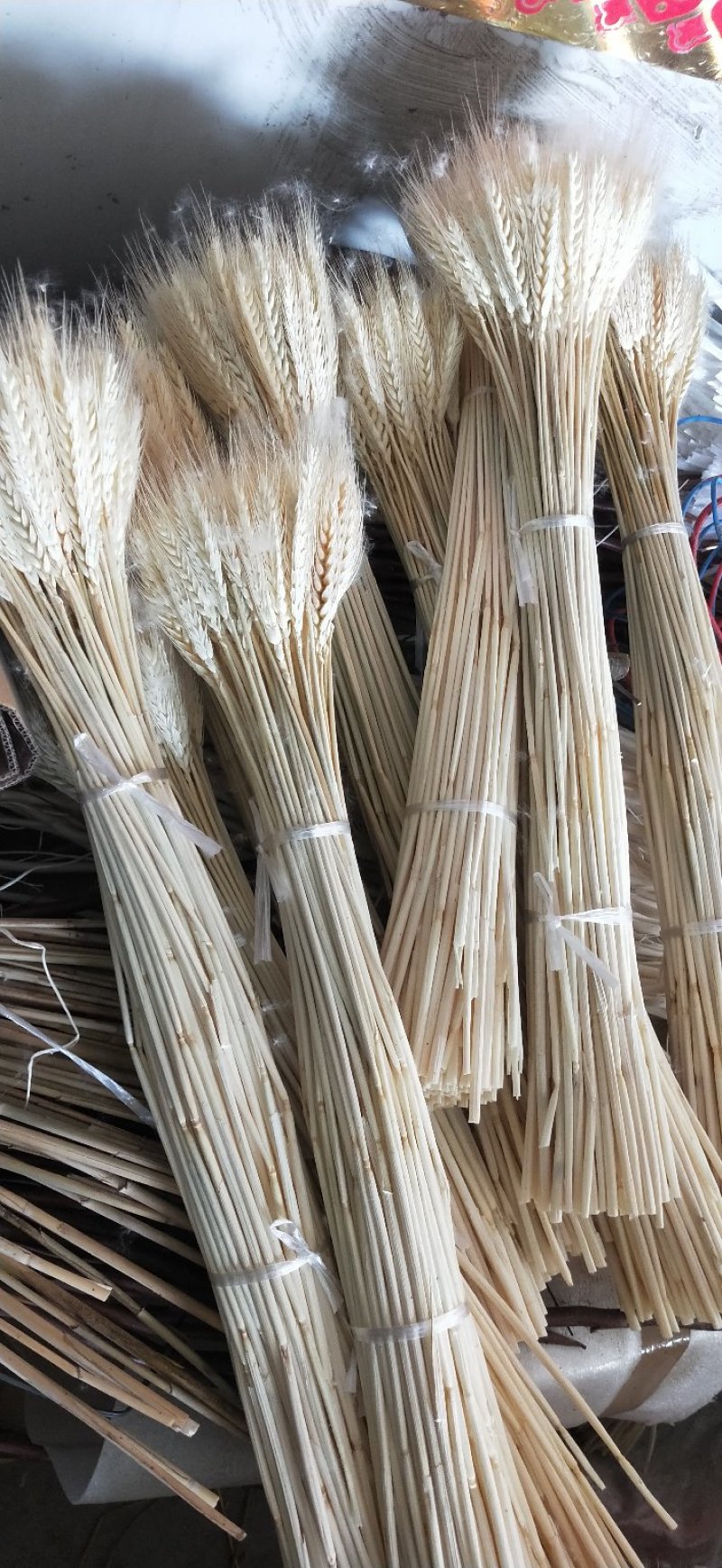天然黄金麦穗干花家庭客厅简约玻璃花瓶装饰摆件插花招财