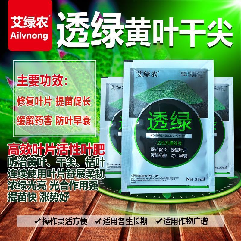 透绿黄叶干尖一喷绿防病毒缓解黄叶干边缓解药害修复叶片防衰