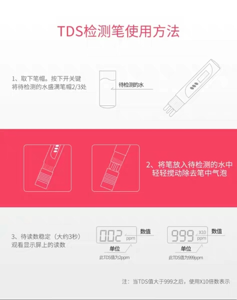 水质检测笔饮用水水质检测工具
