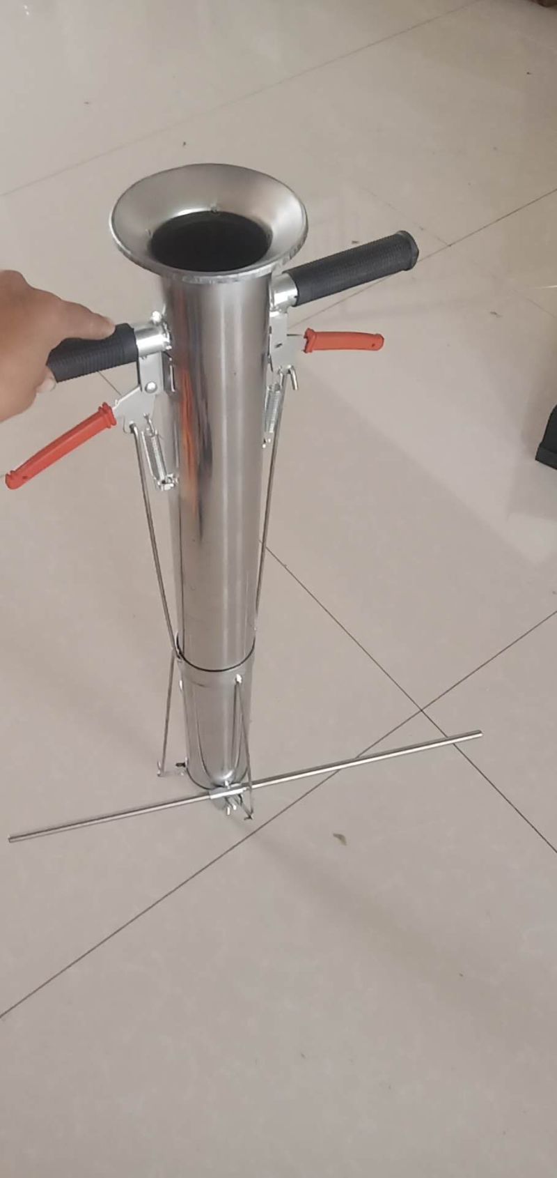 大口径10公分栽苗器，双把手双拉线定量尺脚踏