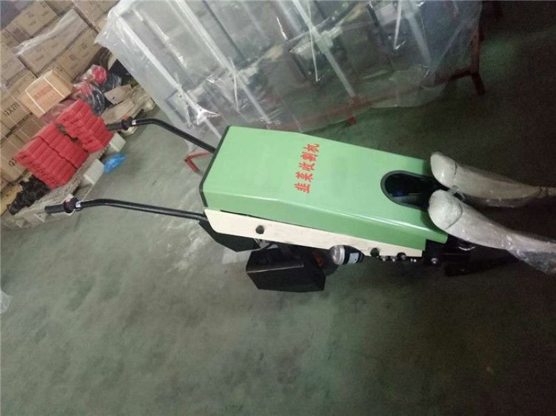韭菜收割机小型茴香蒲公英整齐铺放手推电动可入土韭菜收割机