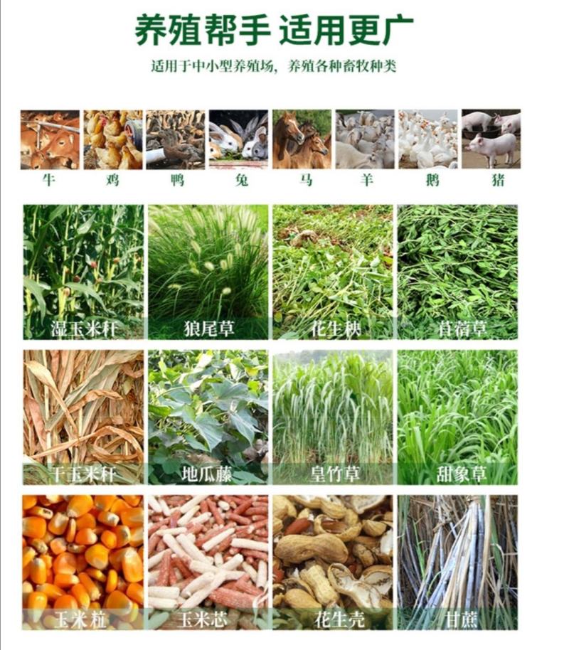 铡草机多功能铡草机小型家用干湿秸秆粉碎机养殖揉草机碎草机