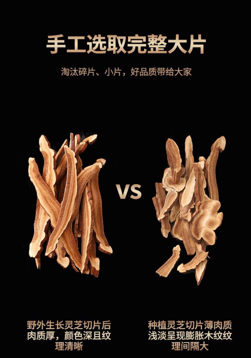 紫灵芝片赤灵芝切片盒装东北特产长白山椴木灵芝片