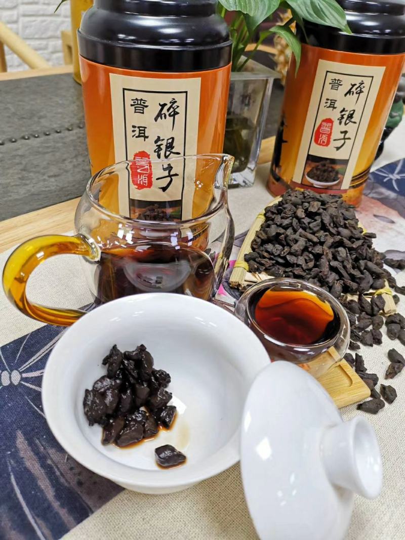 碎银子（茶化石）普洱熟茶，糯香十足，入口醇厚浓郁，很耐泡