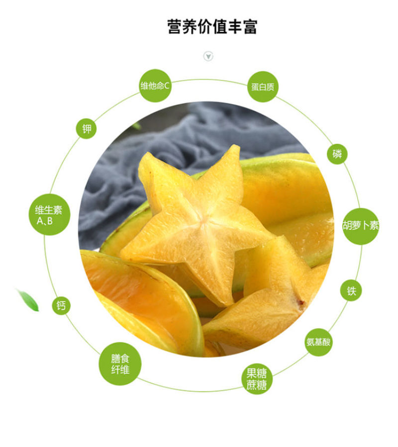 新鲜杨桃热带水果现摘现发男女老少皆宜长痘痘喜欢吃杨桃